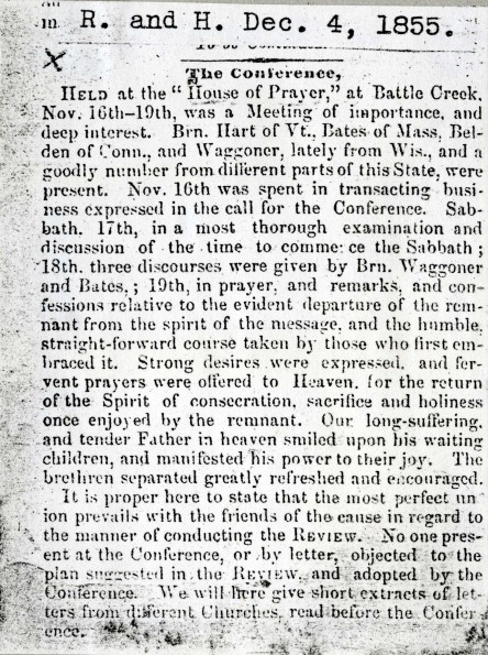 Battle Creek Conference of Nov. 16-19, 1855