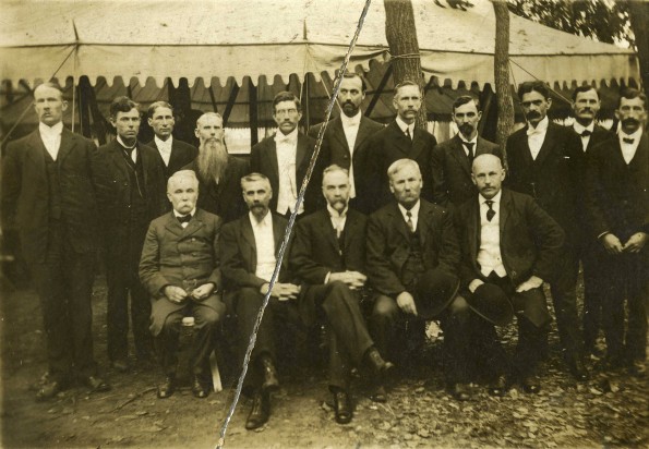 Seventh-day Adventist ministers at the 1902 Kansas camp meeting, Hutchinson