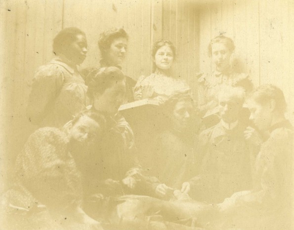 Bertha Moshier with group of unknown people