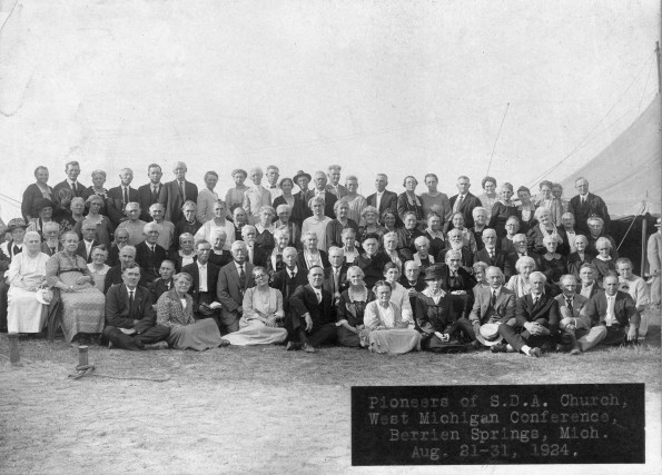 Pioneers of the Seventh-day Adventist church in the West Michigan Conference at Berrien Springs, Michigan, Aug 21-31, 1924.
