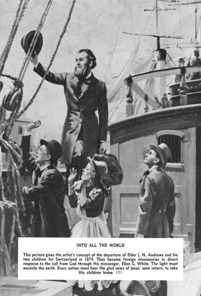 John, Charles, and Mary Andrews on the boat leaving for Europe