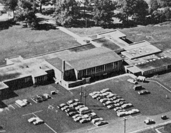 Battle Creek Academy aerial view, mid 1970s