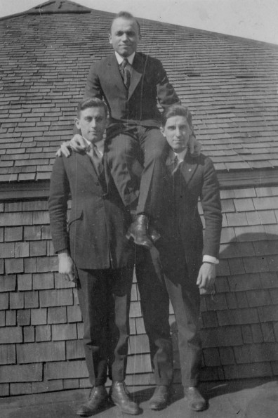 Clinton Theological Seminary : three students on top of the Woolworth Building