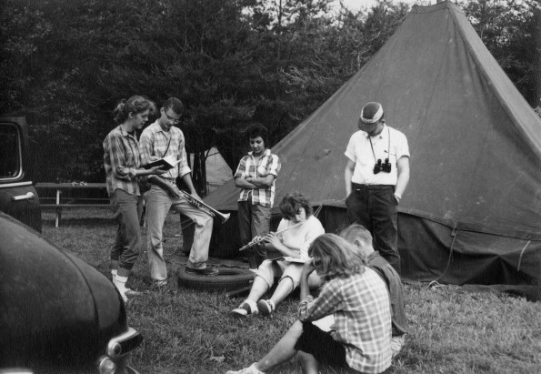 Madison College students performing during a campout