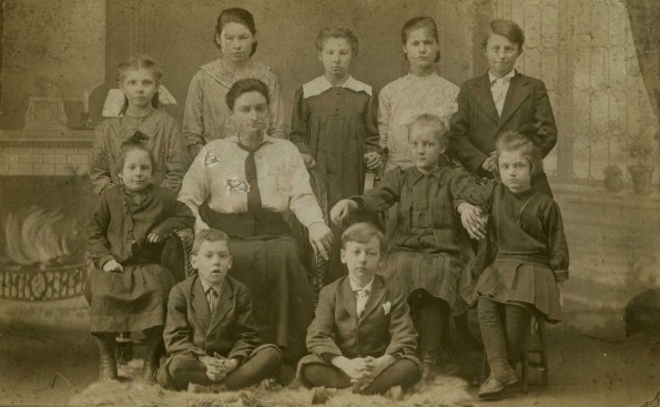 Students and their teacher at the Centralia Seventh-day Adventist Church School (Ill.) about 1916
