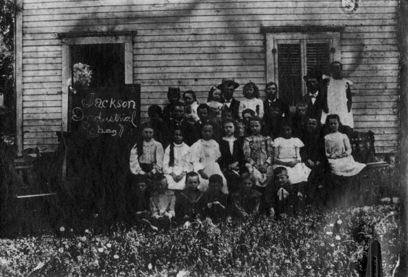 Students and teachers at the Jackson Industrial School (Mich.) about 1892
