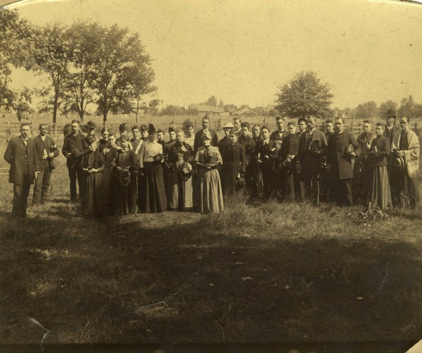 Reception committee on the Saginaw, Michigan, camp ground.