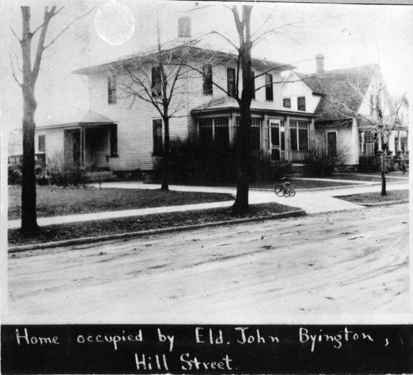 Home of George and Martha Amadon in Battle Creek, where John Byington lived the last few years of his life