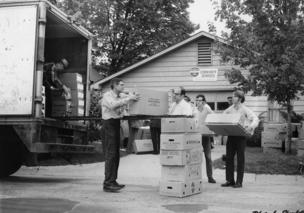 Berrien Springs Community Services workers load a truck for needy people in MississippiHealth and Welfare Service Center