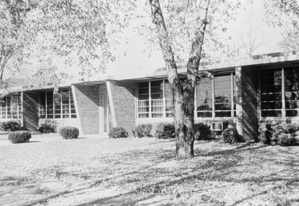 Grand Ledge Academy entrance and class rooms, 1970s