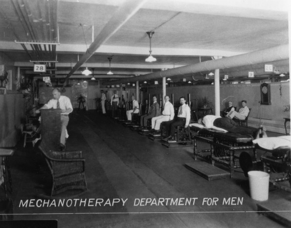Battle Creek Sanitarium Mechanotherapy Department for Men in the medical gym