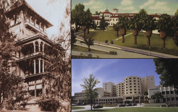 Loma Linda University Medical Center from 1905, 1929, and earlu 2000s
