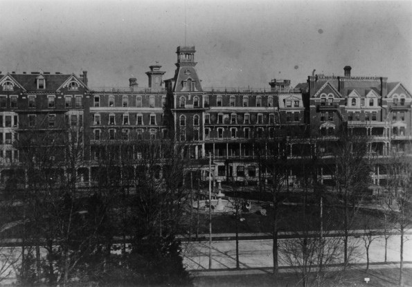 Battle Creek Sanitarium as viewed from Battle Creek College in the 1890s