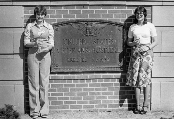 Festival of Faith, Lincoln Nebraska, 1978, two Festival attendees visiting the United States Veterans Hospital