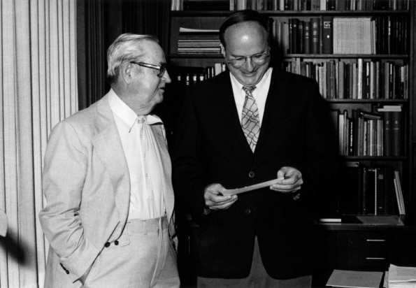 Joseph Camer with Andrews University president Joseph Grady Smoot