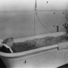 Battle Creek Sanitarium patient in a whirlpool bath