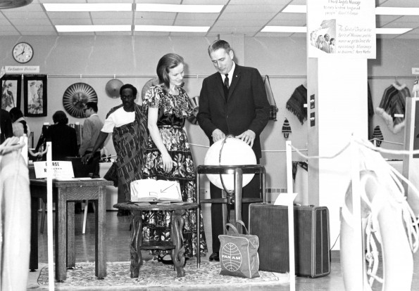 David Baasch and Mrs. Jaime Cruz as part of the World Mission Exhibit at Andrews University Feb. 21 thru Mar. 1, 1967