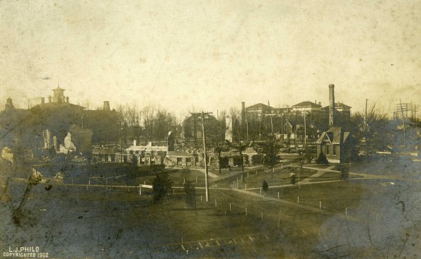 Battle Creek Sanitarium after the fire, 1902