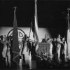 Four Flags Pathfinder Club of Niles presenting colors at the opening session of the North American Division Higher Education Conference at Andrews University, August 9, 1976