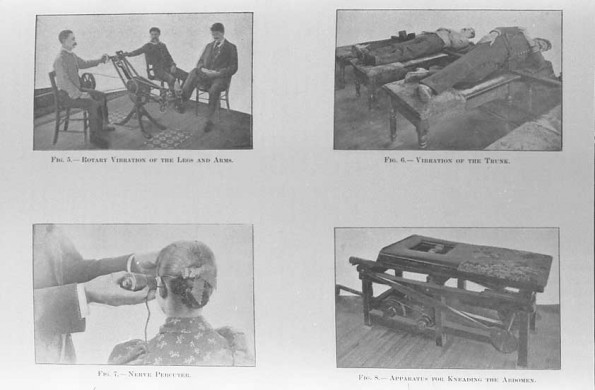 Battle Creek Sanitarium various exercise equipment--rotary vibra