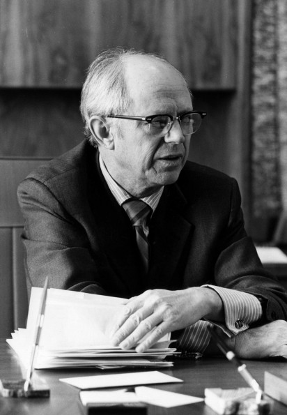 Andrews University president Richard L Hammill in his office