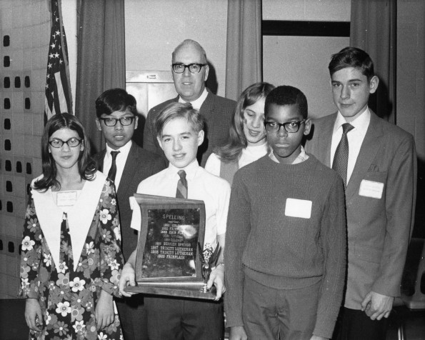 Andrews University Elementary Junior High students won the Spelling Competition in Berrien County, 1970