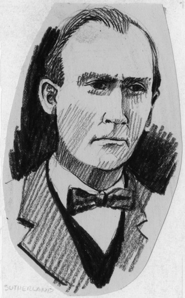 Charcoal drawing of Emmanuel Missionary College president Edward Alexander Sutherland [original art]