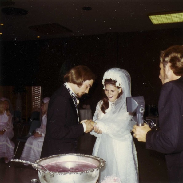 Marcia Joan Hammill and her husband at the wedding reception