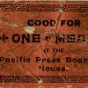 Pacific Press Boarding House meal ticket
