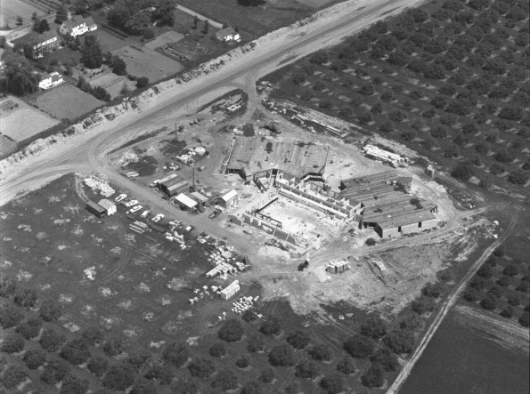 Andrews University aerial view showing Ruth Murdoch Elementary School under construction