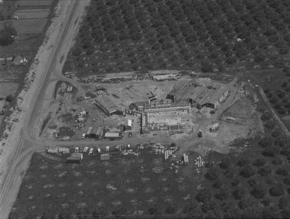 Andrews University aerial view showing Ruth Murdoch Elementary School under construction