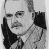 Charcoal drawing of Emmanuel Missionary College president Frederick H Griggs [original art]