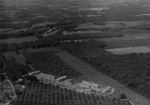 Andrews University Garland Apartment aerial view from the south-west