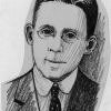Charcoal drawing of Emmanuel Missionary College president Clement L Benson