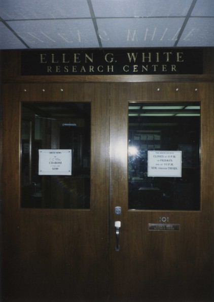 Andrews University James White Library Ellen G. White Estate branch office door