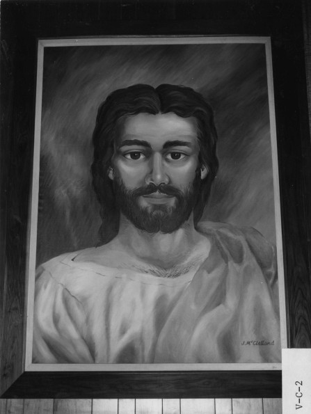 [Painting of Jesus in the Gold Room of Meier Hall at Andrews University]