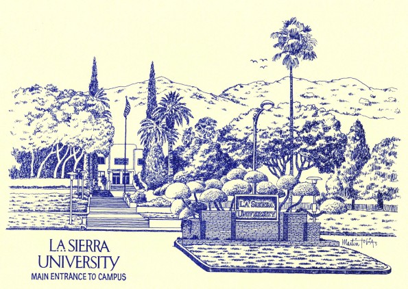 Sketch of the main entrance to La Sierra University