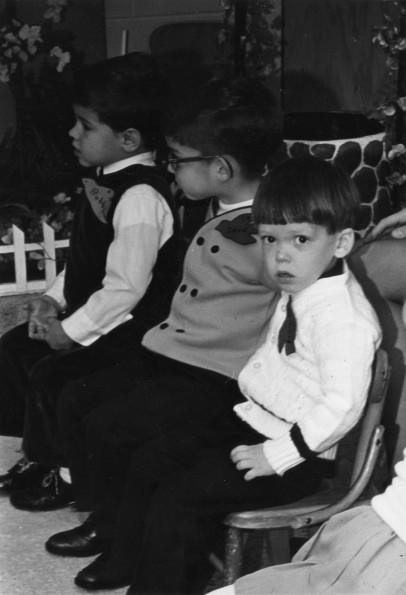 [Kindergarten children sitting in Sabbath School at Pioneer Memorial Church]