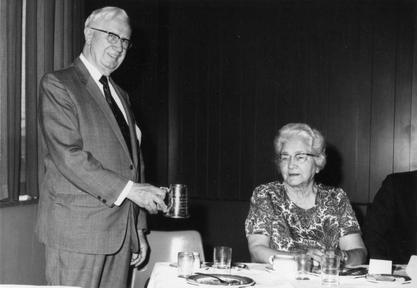 [Harry Moyle Tippett with his wife during Andrews University's 1971 alumni homecoming]