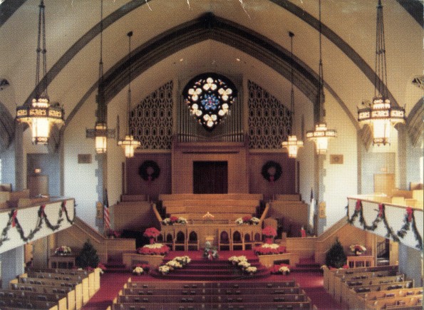 Interior of the Takoma Park Seventh-day Adventist Church, Christmas time, 1993