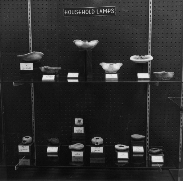 [Collection of ancient lamps at Andrews University Archaeological Museum]