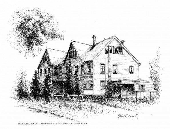 Sketch of Avondale College Haskell Hall