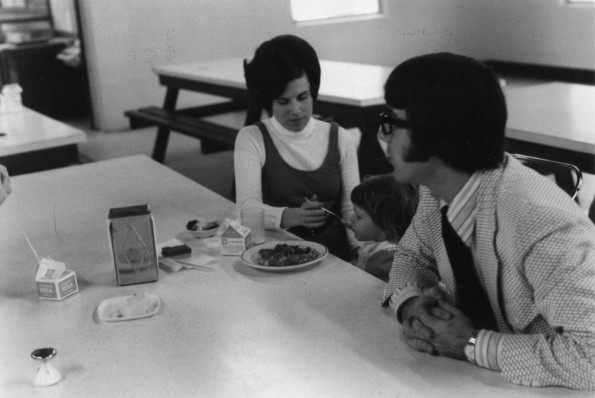 [Gene and Marie Jennings with their child at the 1972 Andrews University alumni retreat in Florida]