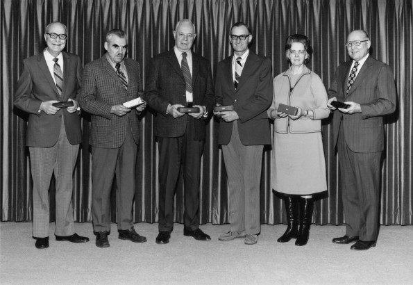 [Andrews University faculty with 20 years of service receive awards in 1973]