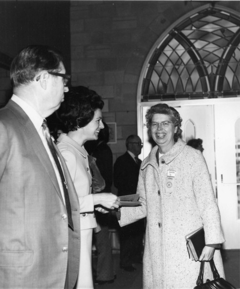 [Ruth Kaiser attending services at the 1972 Andrews University alumni homecoming weekend]