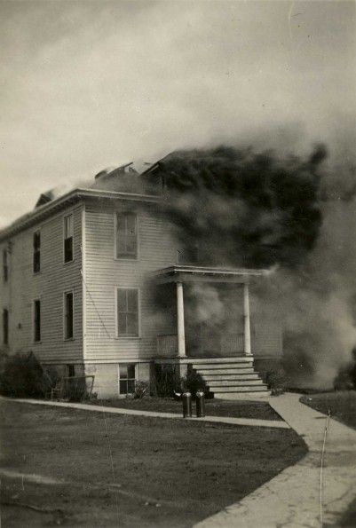 Shenandoah Valley Academy Boy's Dormitory on fire