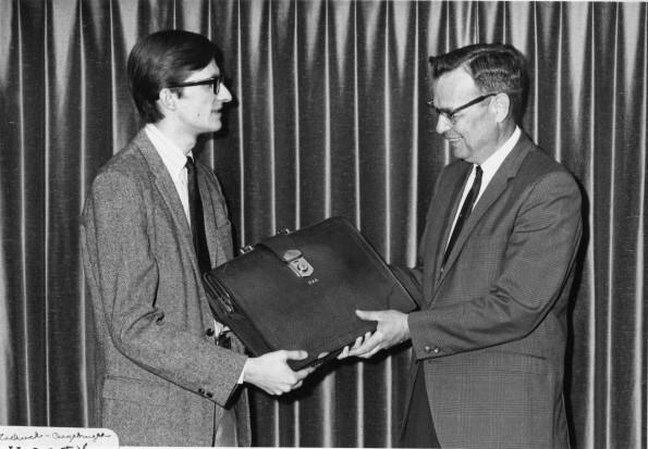 [Daniel A. Augsberger receives the Andrews University  Teacher of the Year  award for 1968-1969]