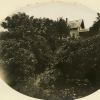 [Early Berrien Springs, Michigan, with the bluff where the school house would eventually be built]