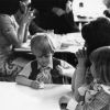 [Mealtime for the kids at the 1973 Andrews University alumni weekend]