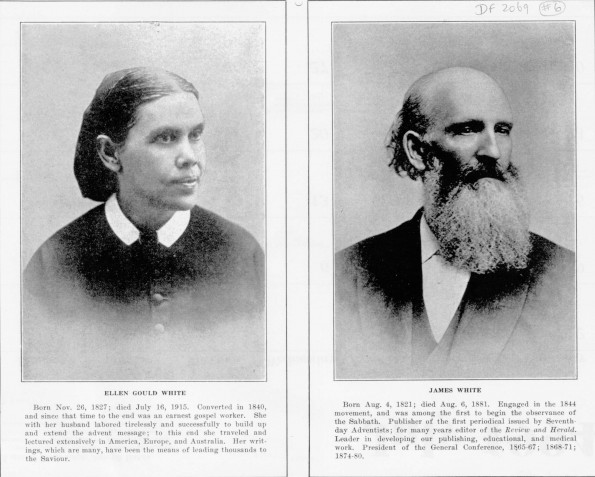 [Ellen Gould Harmon White and James White, co-founders of the Seventh-day Adventist Church]